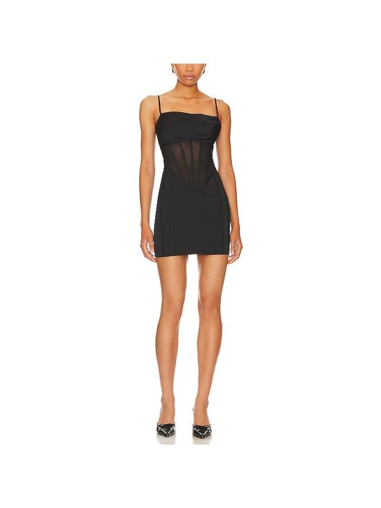 h:ours Dresses & Skirts - H:ours Sleek Black Ulani Mini Dress Size M